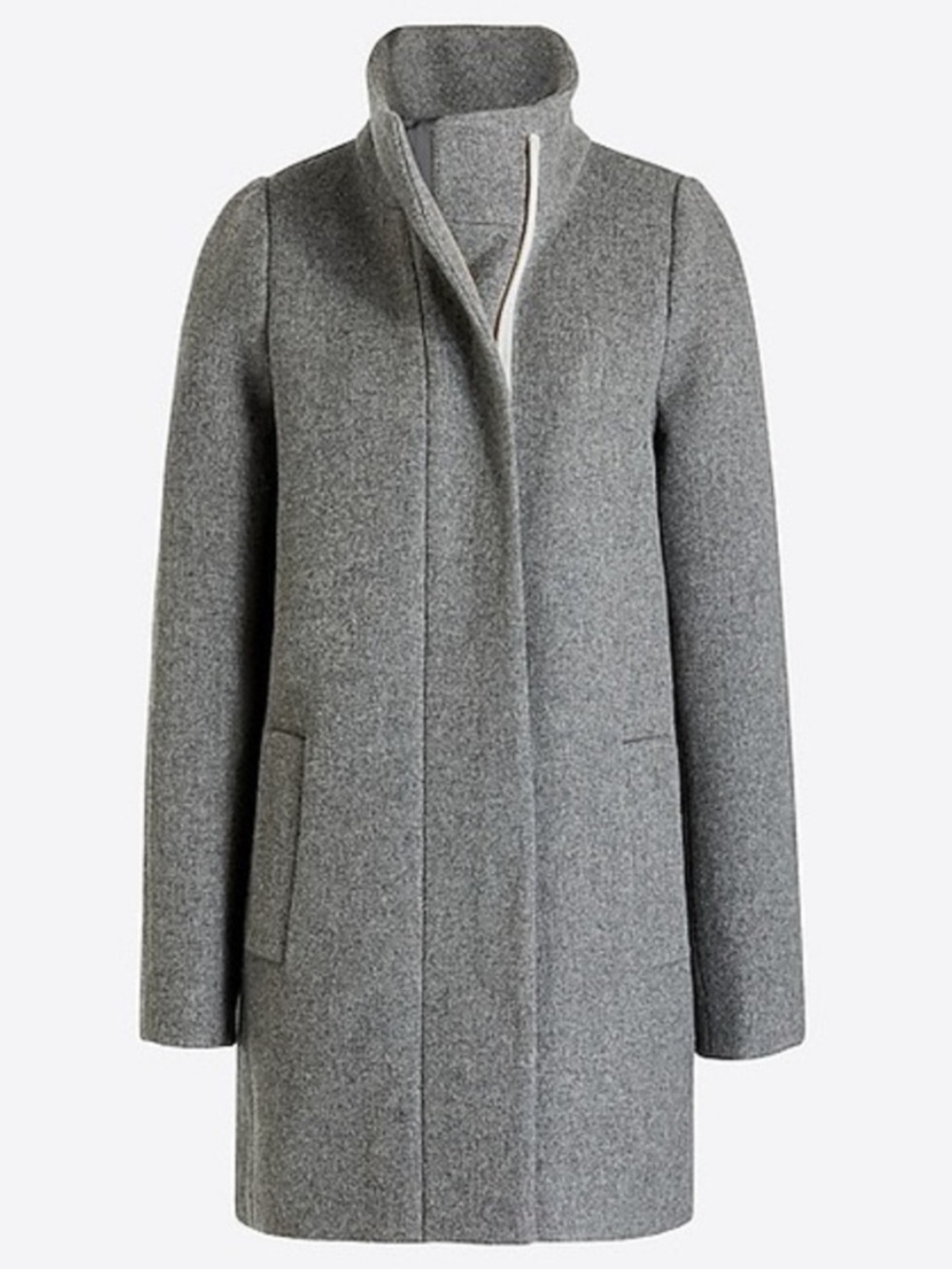J. Crew Mercantile Gray Stand-Collar Wool-Blend City Pea Coat